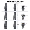 A diagram showing different sizes of electrical connectors with measurements. Produktbild-Vorschau
