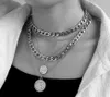 Collana a catena da donna con medaglioni, oro, lunghezza 50 Anteprima dell’immagine prodotto 2