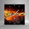 Wanduhr - Quadrat - Glasuhr - Feuer Gitarre Instrument - Produktbild-Vorschau 3