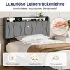 UnboxG Einzelbett 90x200 cm Grau aus Leinen mit Produktbild-Vorschau 8
