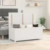 vidaXL Cassapanca bianca 110x50x45,5 cm in legno massello Anteprima dell’immagine prodotto 2