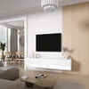 Lavagna TV 170 cm bianco opaco, LED bianco, 170 × 32 × 34 Anteprima dell’immagine prodotto 2