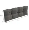 A dark gray tufted cushion for a pallet sofa, with dimensions indicated. Voir les images du produit