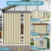 A collage of images showing outdoor curtains used in different settings like a veranda, by the beach, and over a pool. Produktbild-Vorschau