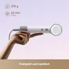 A hand holding a white and gray hairdryer against a gradient background. Anteprima dell’immagine prodotto