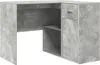 A corner desk with a concrete gray finish, showing a drawer and a cabinet. Produktbild-Vorschau