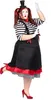 Süsse Pantomime Damenkostüm Clownfrau schwarz-weiss - XXL Produktbild-Vorschau 3