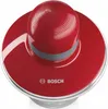 A red Bosch universal food processor lid with a clear base. Voir les images du produit