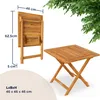 CASARIA® Tavolino Pieghevole 46x46x46cm in Legno Acacia Anteprima dell’immagine prodotto 6