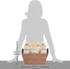 A silhouette of a person is shown behind a gift basket filled with cosmetic products. Dimensions are indicated with lines and text. Produktbild-Vorschau