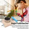 2er Set Vogelkäfig-Zubehör, Edelstahlnapf & Holzsitzstange, Produktbild-Vorschau 5