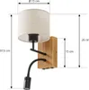 Lucande Wandlampe Lieske, beige, Textil, E27, LED-Leselicht Produktbild-Vorschau 5