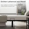 A bed frame with a mattress on it, in a bedroom setting. Voir les images du produit