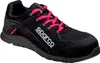 A studio shot of a black and pink Sparco safety shoe. Produktbild-Vorschau