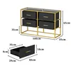 Sideboard mit 4 Schubladen und Glasplatte, Metallrahmen in Produktbild-Vorschau 7