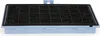 A close-up, studio shot of a black filter with a light blue frame. Produktbild-Vorschau