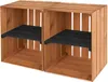 Two wooden crates with black shelves are placed side-by-side against a white background. Náhled obrázku produktu