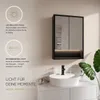 LED Spiegelschrank Bad 60x78 cm Schwarz mit Beleuchtung Produktbild-Vorschau 8