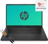 A laptop with the HP logo on the screen, accompanied by two pens and a Microsoft Office 2021 Professional Plus box. Produktbild-Vorschau