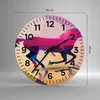 Wanduhr - Rund - Glasuhr - Pferd Tiere Geometrie Diamant - Produktbild-Vorschau 3