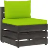Möbel Modulares Mittelsofa mit Kissen Grau Imprägniertes Produktbild-Vorschau 1