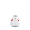 The back view of a white Puma sneaker with red accents and a gold Puma logo. Produktbild-Vorschau