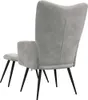 vidaXL Relaxsessel mit Hocker Hellgrau Samt Produktbild-Vorschau 4