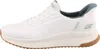 A side view of a single white Skechers sneaker. Voir les images du produit
