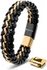 SERASAR | Bracciale in pelle da uomo [Acciaio] con doppia Anteprima dell’immagine prodotto 1