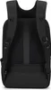 The back view of a black backpack. Voir les images du produit