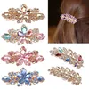 Damen Mode Blume Blatt Kristall Strass Haarspange Clip Produktbild-Vorschau 6