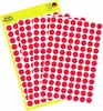 A stack of sheets of red circular stickers on a yellow backing sheet. Anteprima dell’immagine prodotto