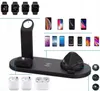 A black multi-device charging station is shown on a white background, with images of various compatible devices displayed above and to the right. Podgląd zdjęcia produktu