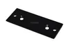 A black metal plate with holes, isolated on a white background. Podgląd zdjęcia produktu