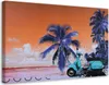 Leinwandbild palmen und ein minzmoped - collage 90x60 cm Produktbild-Vorschau 1