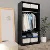 vidaXL Szafa czarna 100x50x200 cm materiał drewnopochodny Podgląd zdjęcia produktu 14