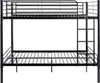 A black metal bunk bed against a white background. Anteprima dell’immagine prodotto