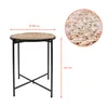 Metall Beistelltisch mit Schilf Tischplatte - 45 x 38 cm - Produktbild-Vorschau 2