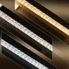 A collage of three images showing a modern LED ceiling light with crystal accents, presented in different color temperatures and frame colors. Voir les images du produit