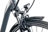 Close-up view of the front fork, headlight, and fender of an e-bike. Produktbild-Vorschau
