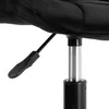 A close-up view of the height adjustment lever and gas lift cylinder of a black office chair. Náhled obrázku produktu