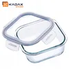 A glass food storage container with a lid. Anteprima dell’immagine prodotto