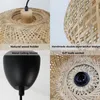 Kulatá závěsná lampa z proutí a bambusu Ø38 cm x 20 cm - Náhled obrázku produktu 4
