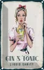 vianmo Blechschild 18x12 cm Alkohol Gin & Tonic Liquid Produktbild-Vorschau 1