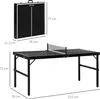 A folded and unfolded mini ping pong table with dimensions indicated. Podgląd zdjęcia produktu