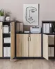 BELIANI Büroschrank Helles Holz / Schwarz 80 x 80 x 40 cm Produktbild-Vorschau 4