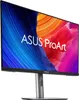 A computer monitor is shown from a side angle, displaying a colorful abstract wallpaper. Produktbild-Vorschau