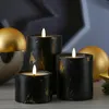 LED Kerze in Marmoroptik - Zement/Wachs - natürliche 3D Produktbild-Vorschau 7