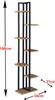 A tall, narrow shelving unit with multiple shelves, designed for displaying plants or decorative items. Dimensions are indicated with measurement lines and text. Produktbild-Vorschau