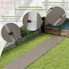 A roll-out pathway made of composite decking laid on a grassy lawn, with close-up insets showing product features. Náhľad obrázku produktu